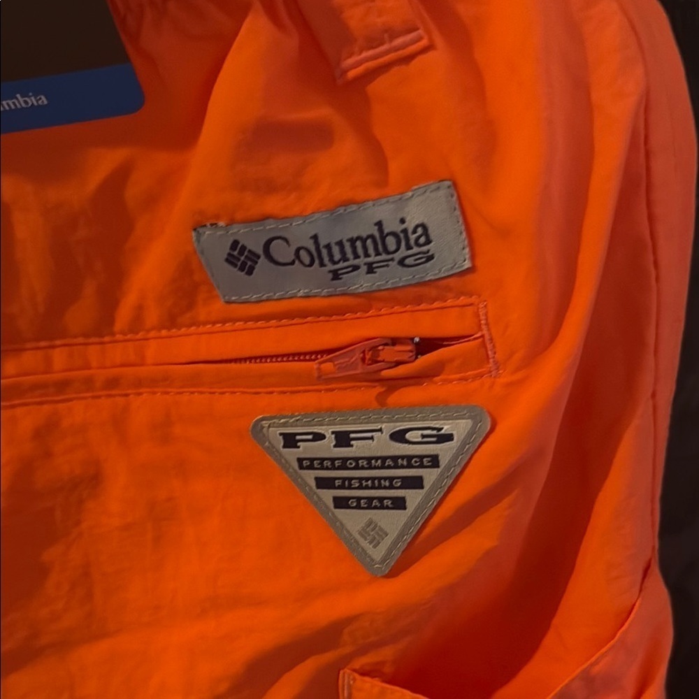 Columbia PFG Orange Athletic Shorts Lightweight Elastic Waist - Picture 4 of 7